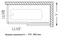 ROLTECHNIK vanová zástěna boční LLVB 800 výplň transparent, rám brillant   573-8000000-00-02